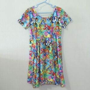 Wild Rich Kids Colorful Disney Princess Print Kids Dress Girls Size 11/12